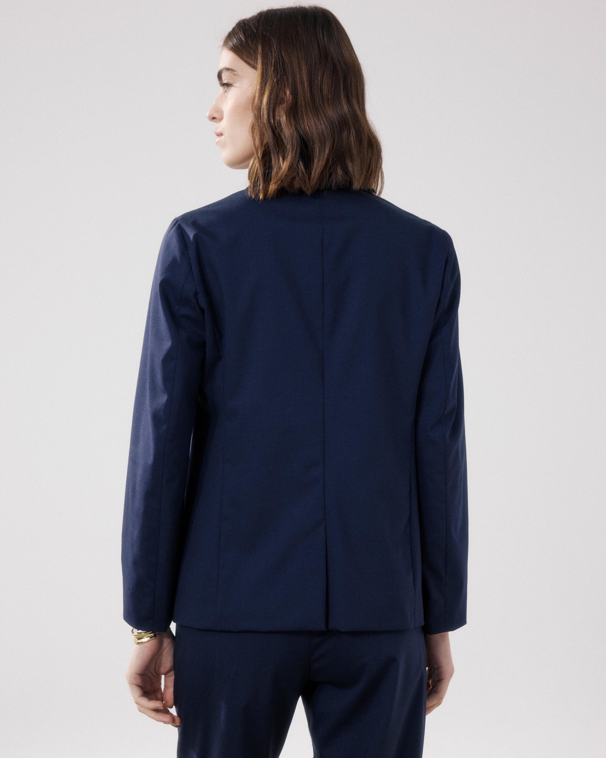 Veste Femme en Laine Bleu Marine Virna