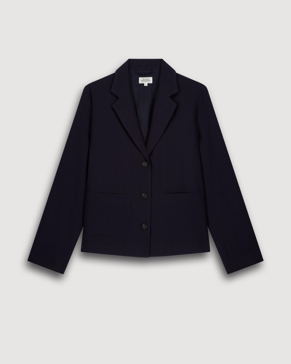 Veste Femme en Crepe Bleu Nuit Vizir - Image 3