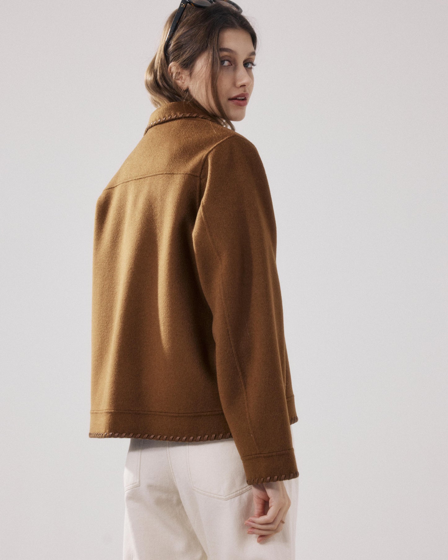 Veste Femme en Laine Double Face Bronze Vanice