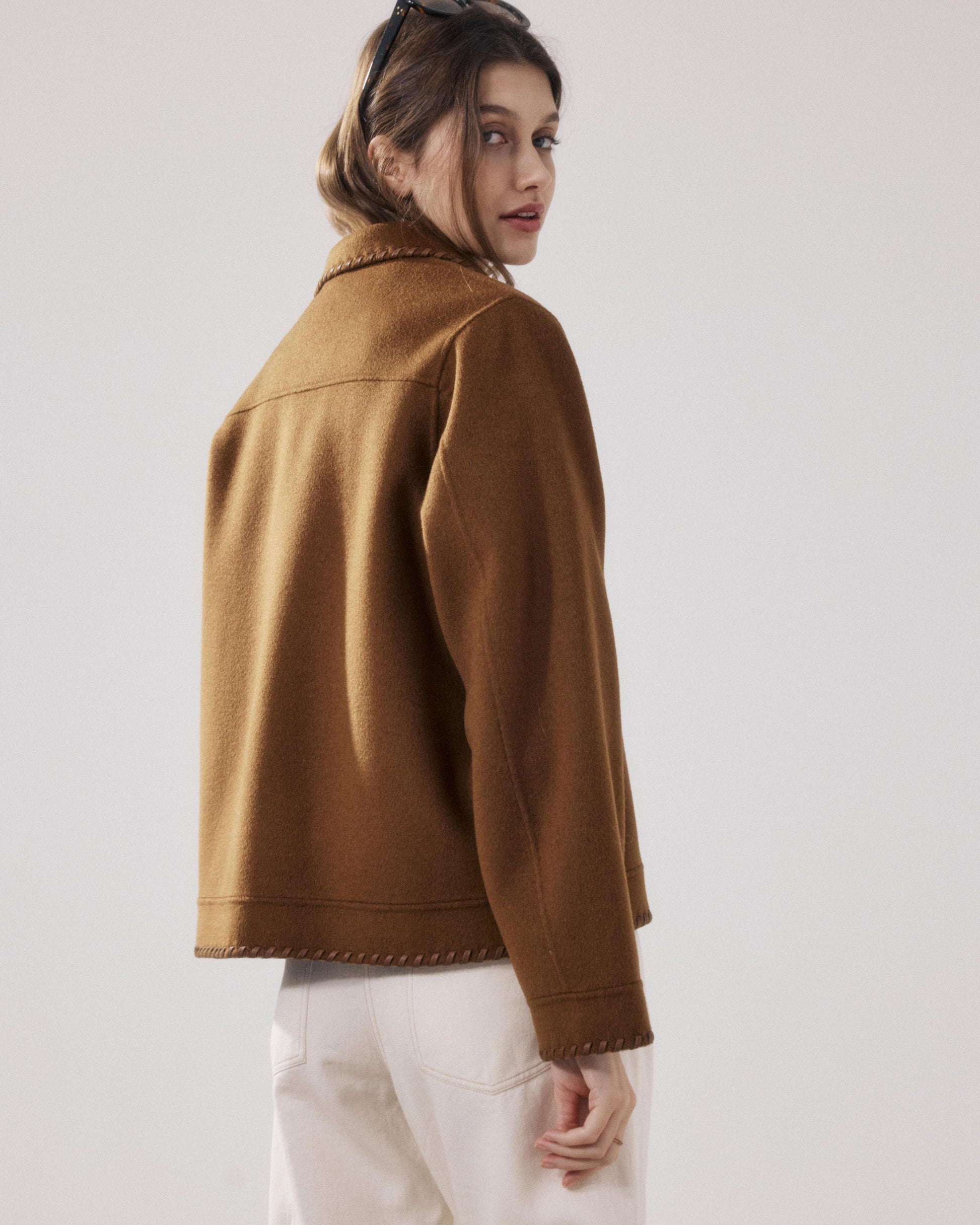 Veste Femme en Laine Double Face Bronze Vanice