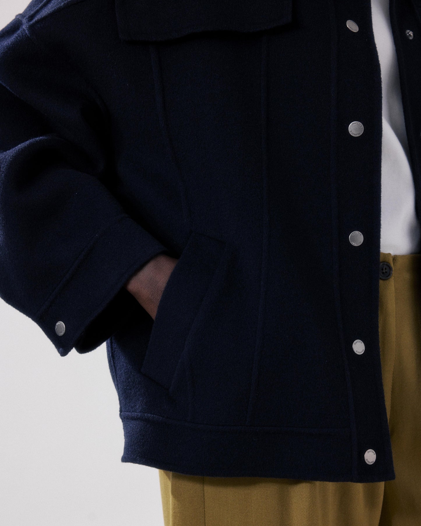 Women's Double-Faced Wool Navy Blue Jacket Vera BFVQ555-03