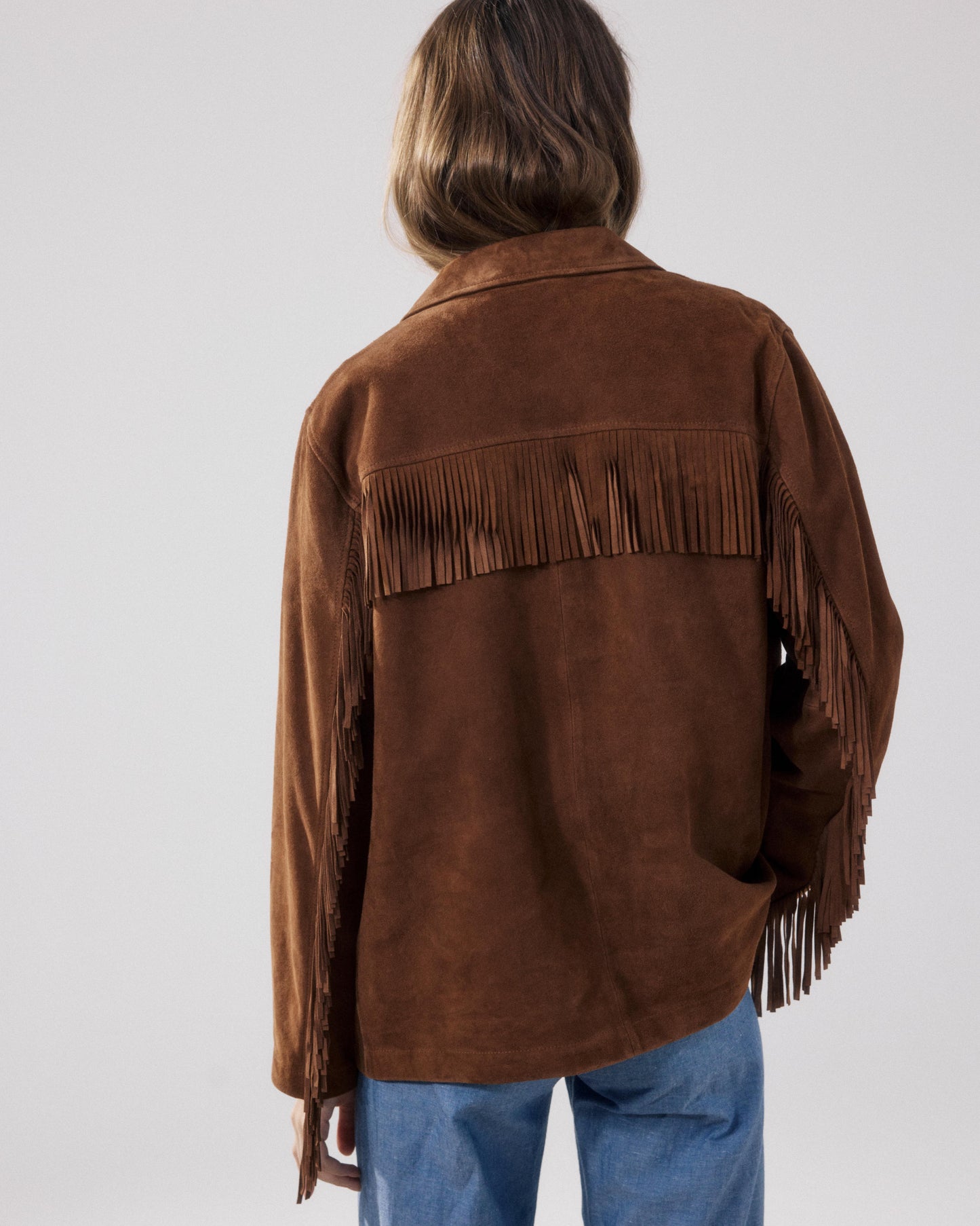 Veste Femme en Cuir Suédé Marron Vaquero