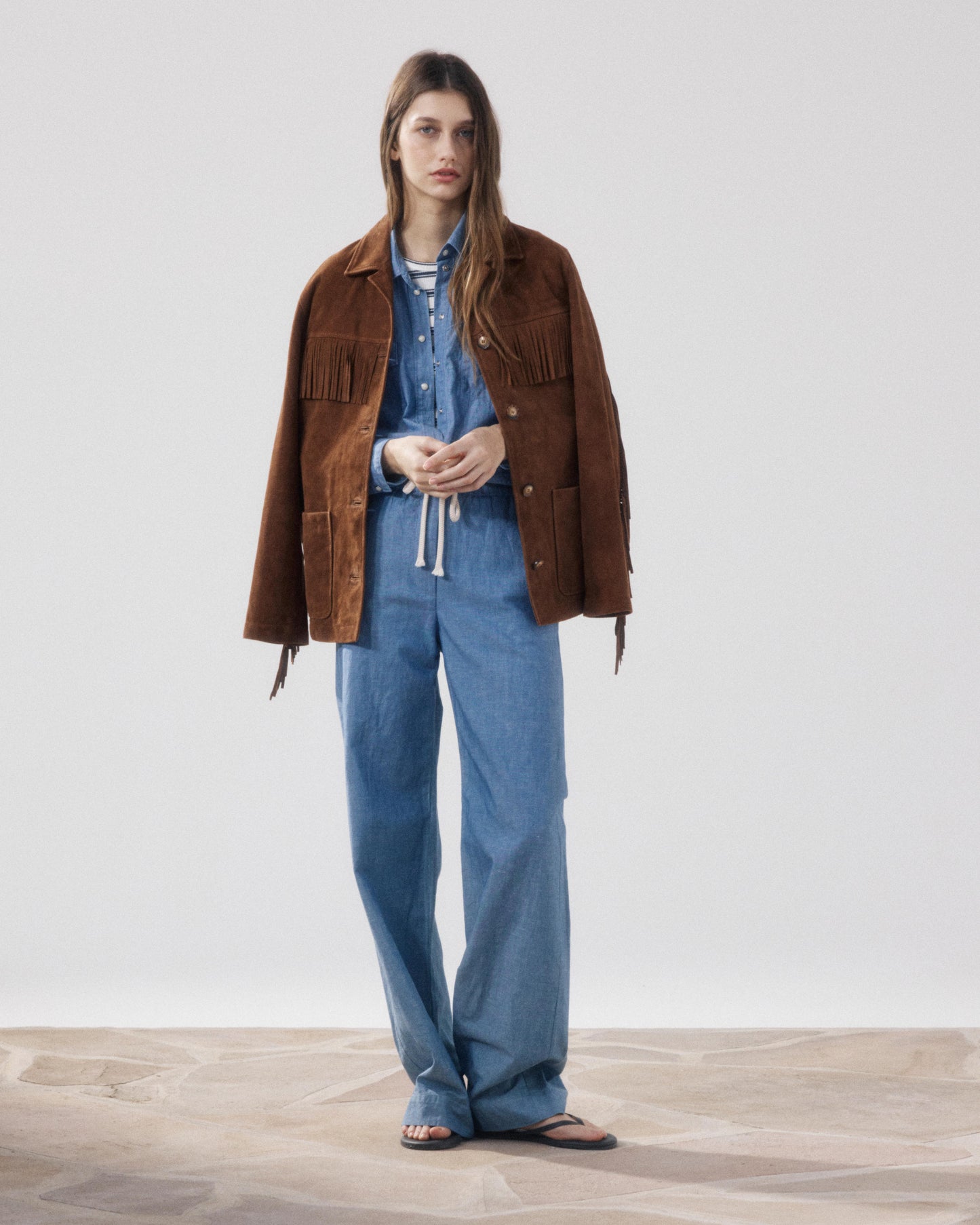 Veste Femme en Cuir Suédé Marron Vaquero