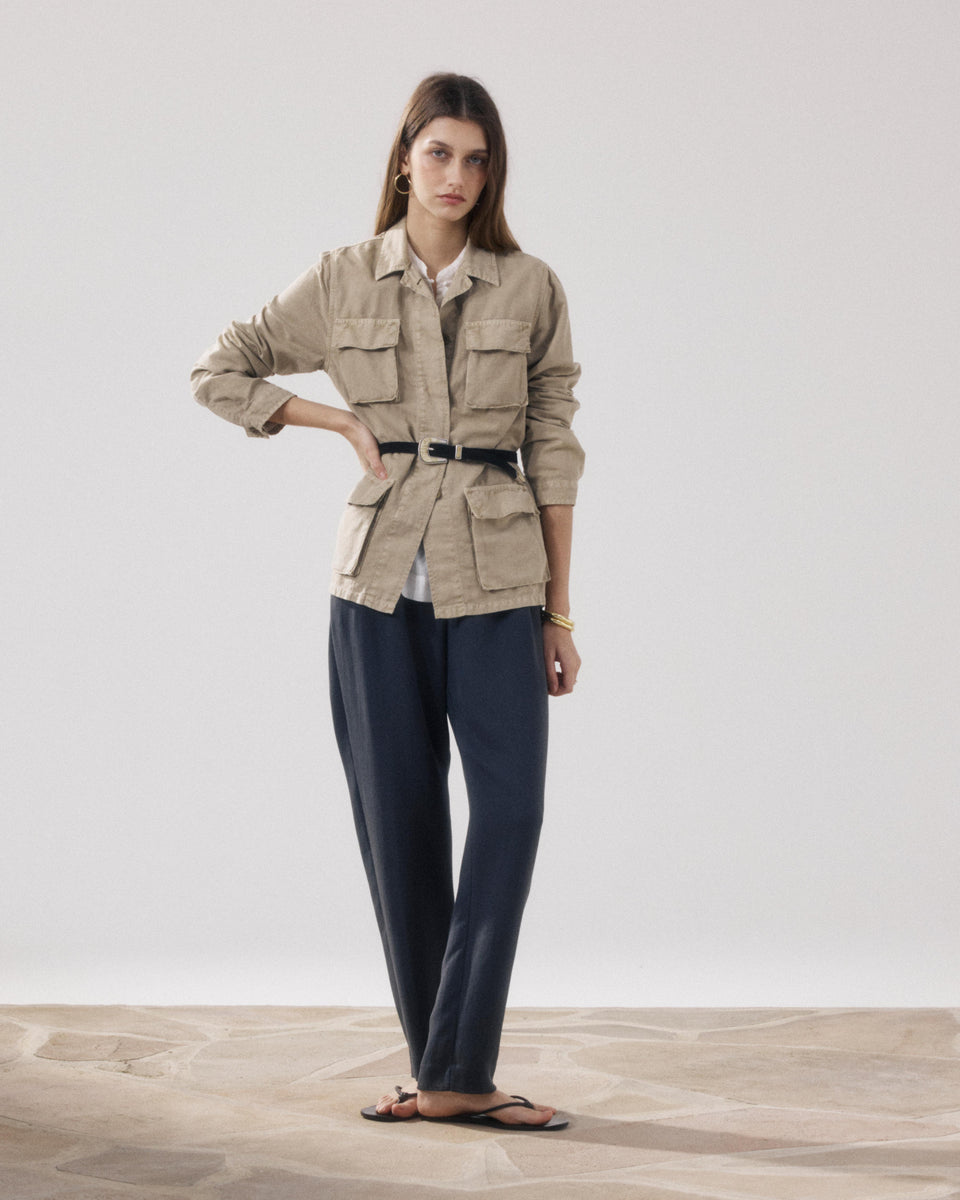 Veste Femme en Toile De Lin & Coton Khaki Vea - Image alternative