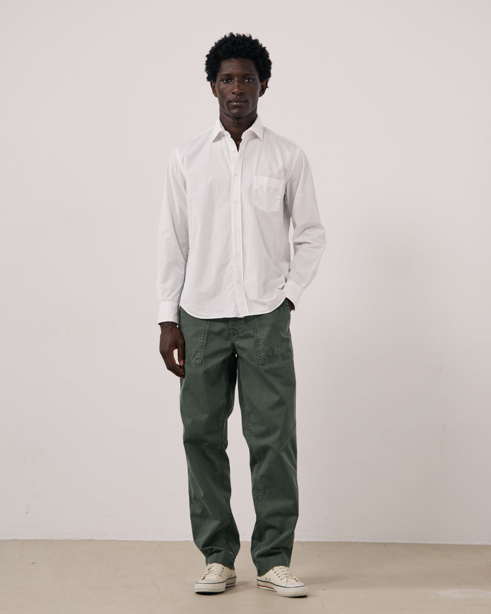 Chemise Homme en Gabardine de Coton Blanc Paul - Image 2