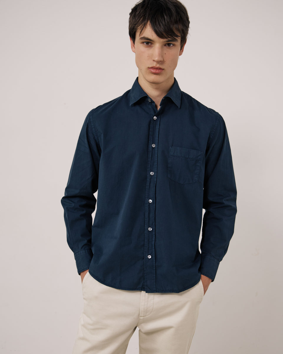 Chemise Homme en Gabardine de Coton Carbone Paul - Image principale