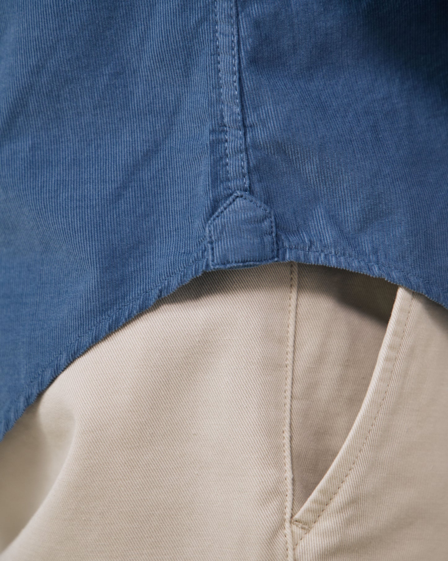 Chemise Homme en Velours Côtelé Fin Bleu Cobalt Paul