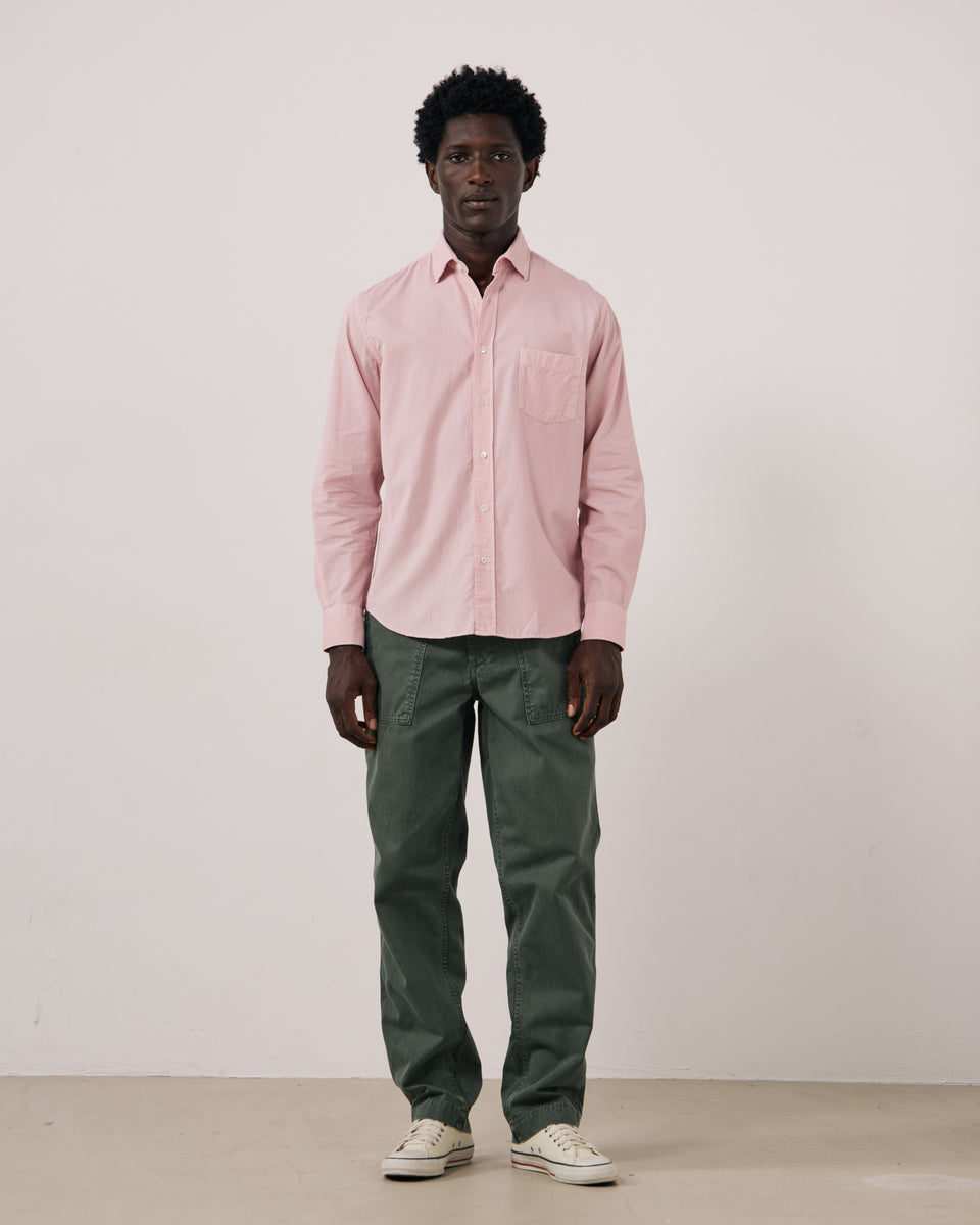 Chemise Homme en Velours Côtelé Fin Rose Poudré Paul - Image 2
