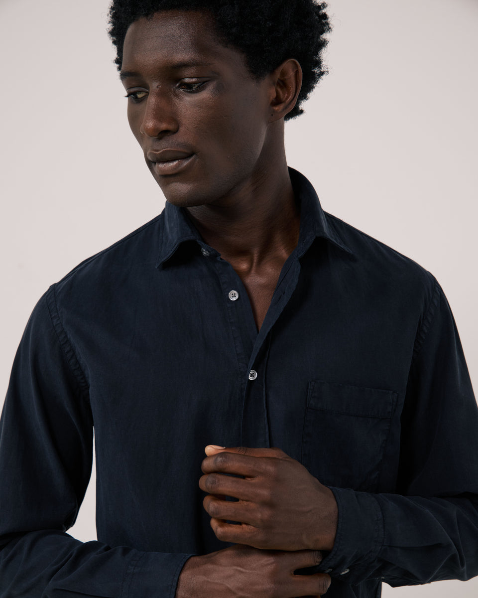 Chemise Homme en Tencel & Coton Bleu Marine Paul - Image 3