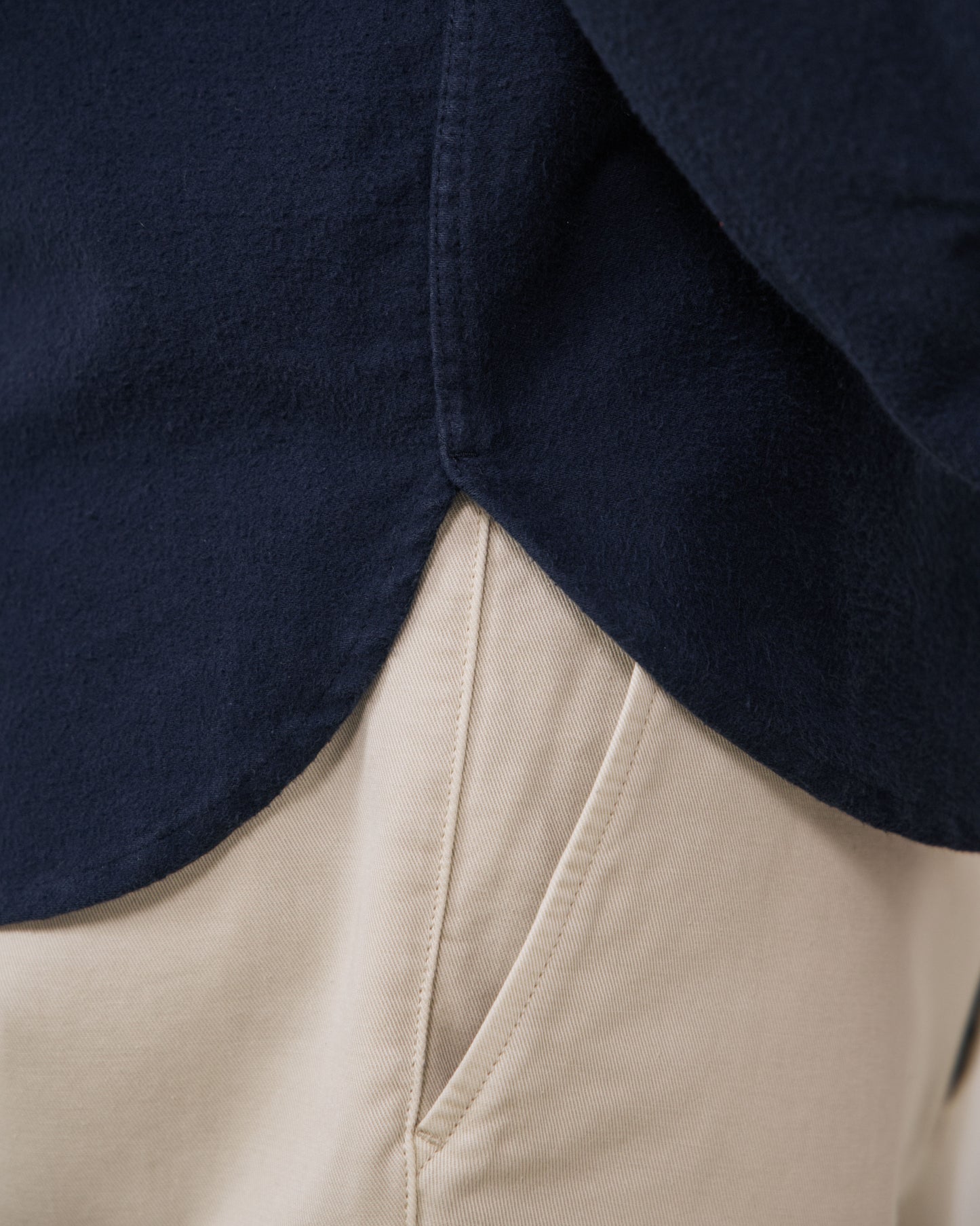 Chemise Homme en Flanelle de Coton Bleu Marine Paco