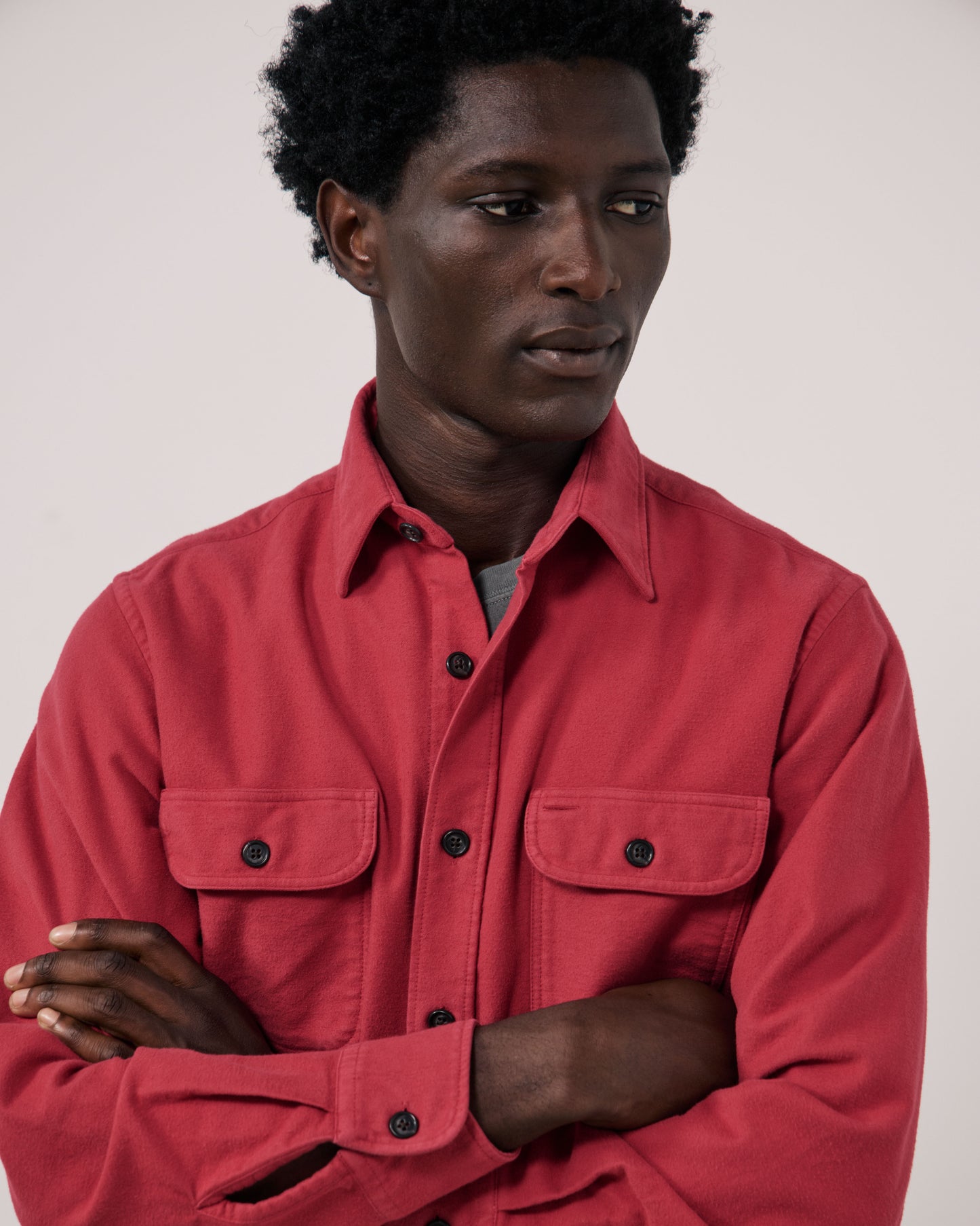Chemise Homme en Flanelle de Coton Framboise Paco