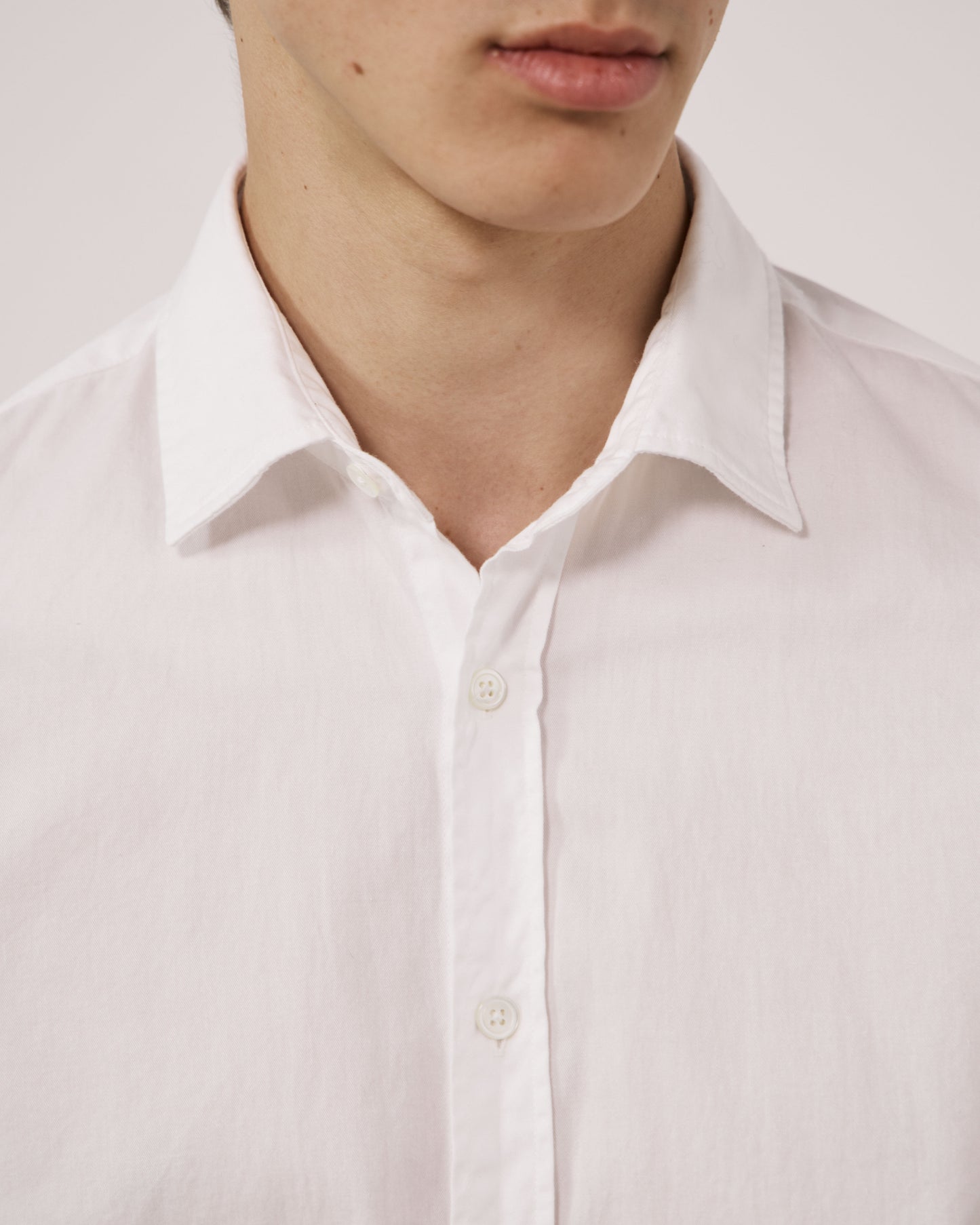 Chemise Homme en Gabardine de Coton Blanc Sammy