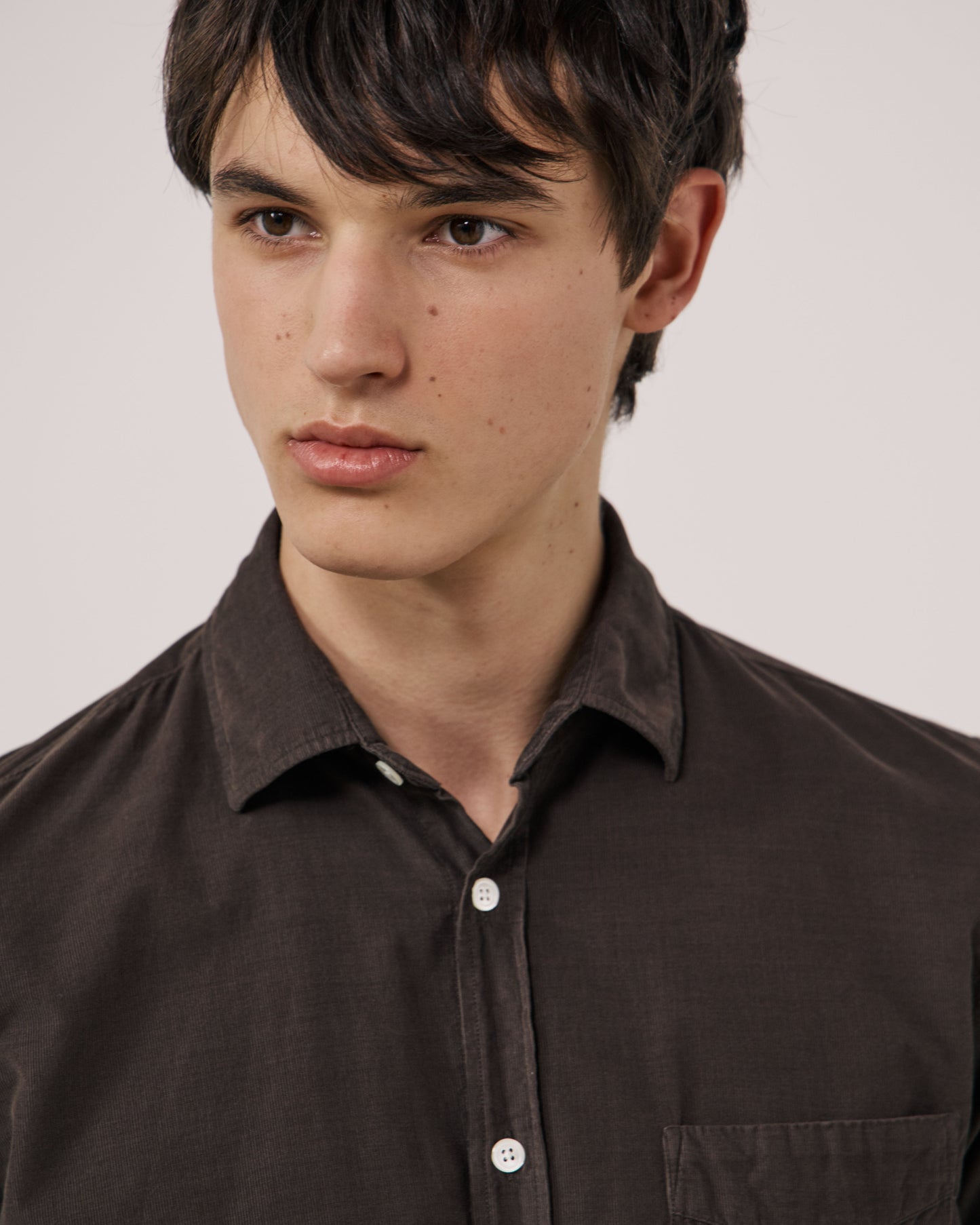 Chemise Homme en Velours Côtelé Fin Gris Storm