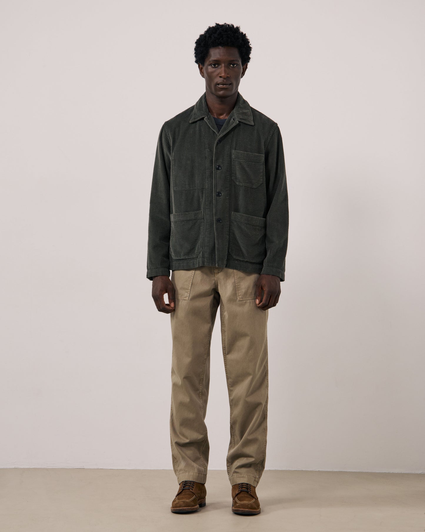 Veste Homme en Velours Côtelé Seersucker Vert Camo Perry