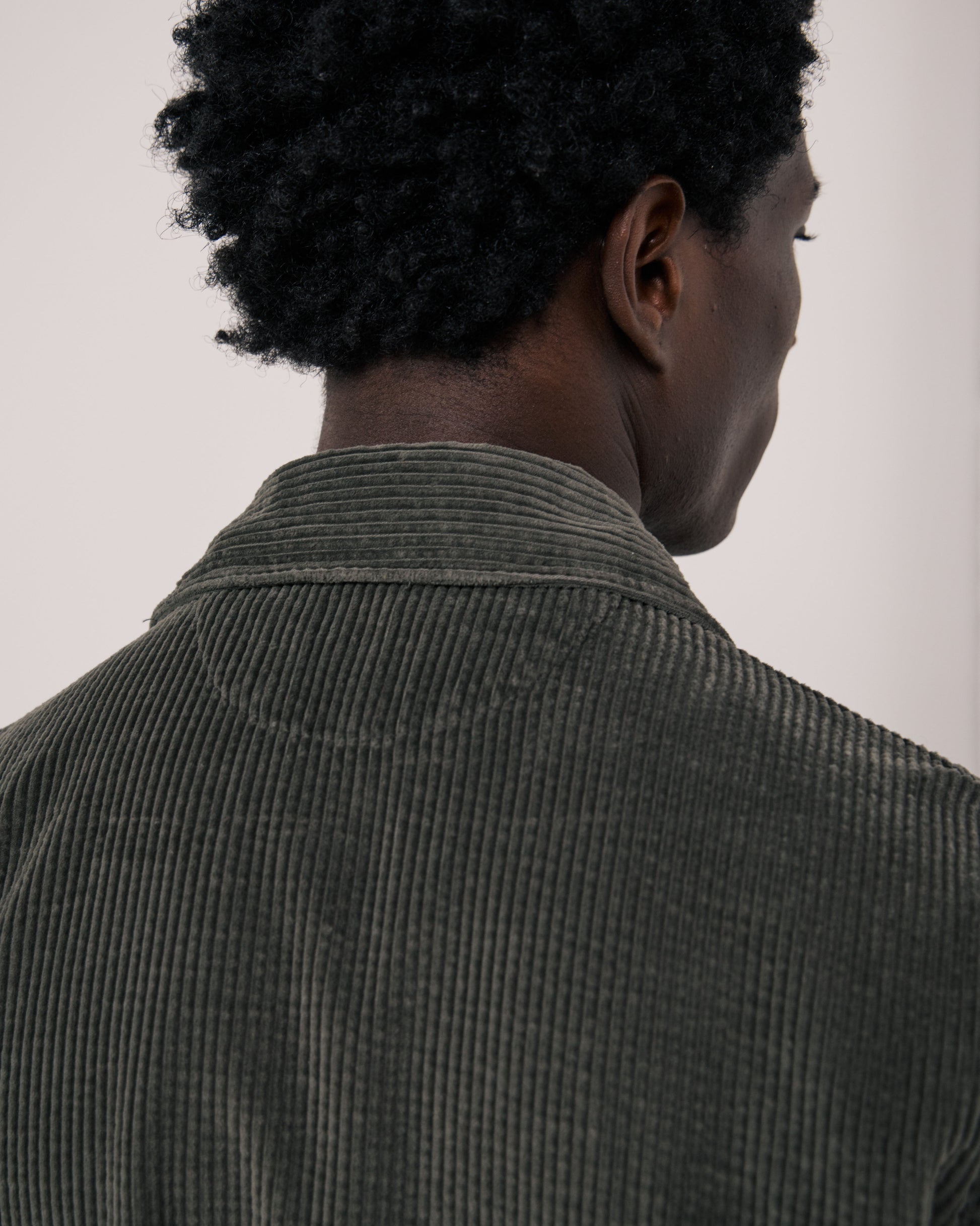 Veste Homme en Velours Côtelé Seersucker Vert Camo Perry