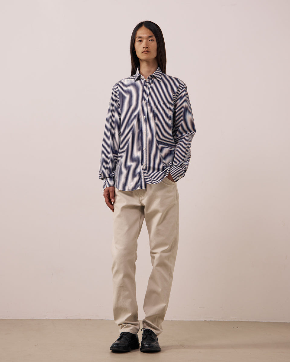 Chemise Homme en Popeline à Rayures Bleu Marine Paul - Image 2