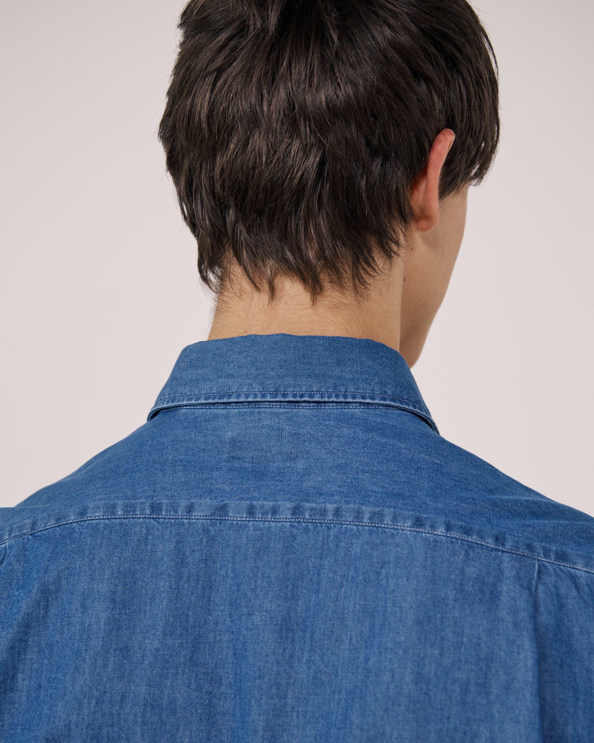 Chemise Homme en Denim Léger Bleu Indigo Paul