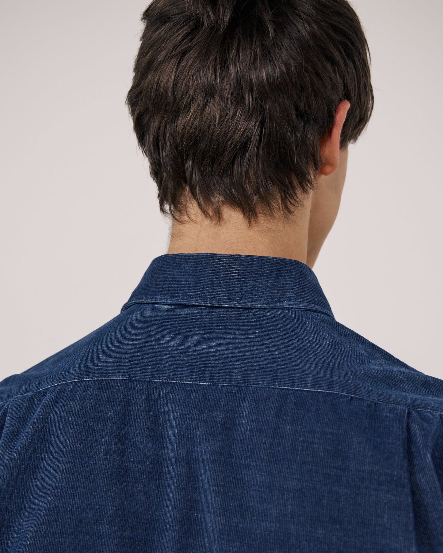 Chemise Homme en Velours Côtelé Fin Bleu Indigo Paul