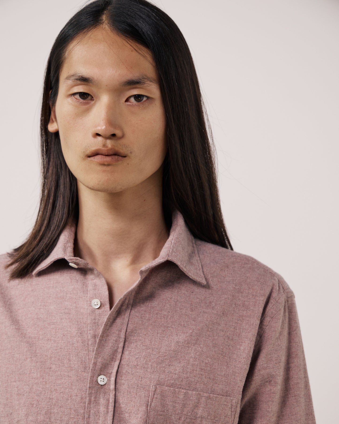 Chemise Homme en Flanelle Rose Poudré Paul