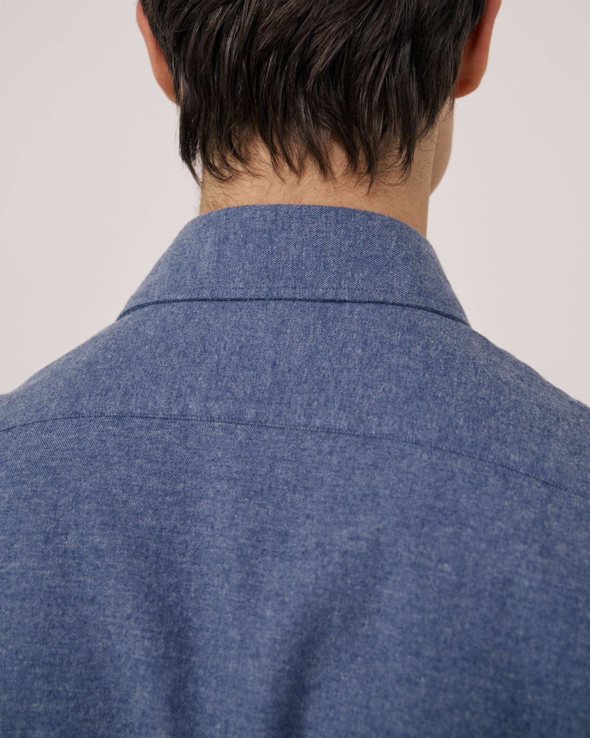 Chemise Homme en Flanelle Bleu Denim Paul
