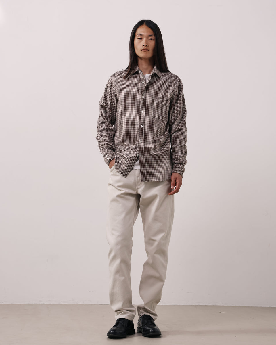 Chemise Homme en Flanelle à Carreaux Chocolat Paul - Image 2