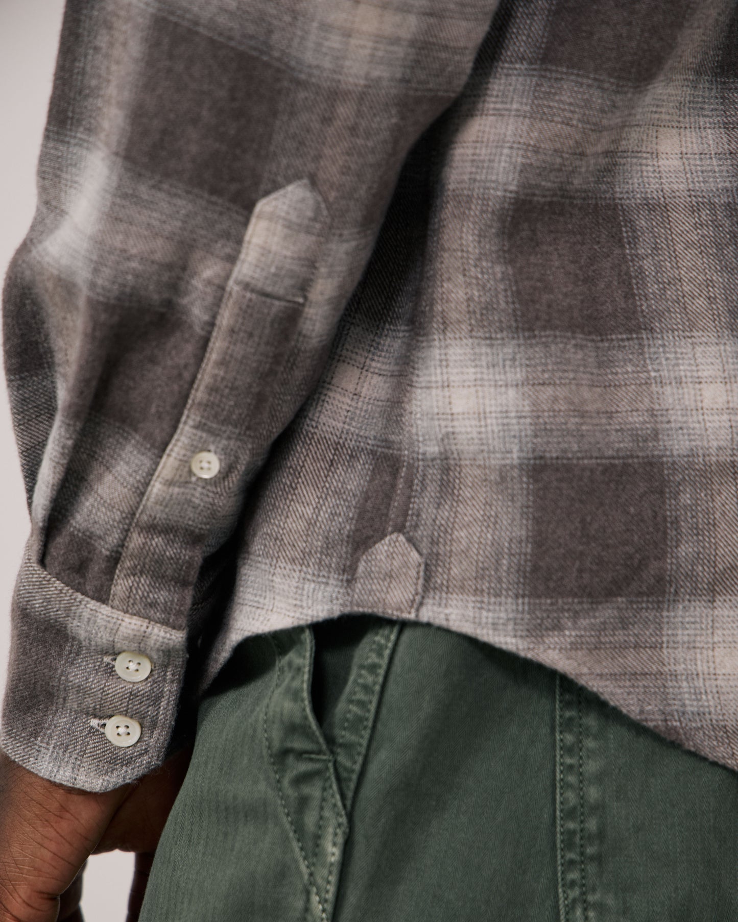 Chemise Homme en Tencel & Coton Brossé à Carreaux Marron Paul