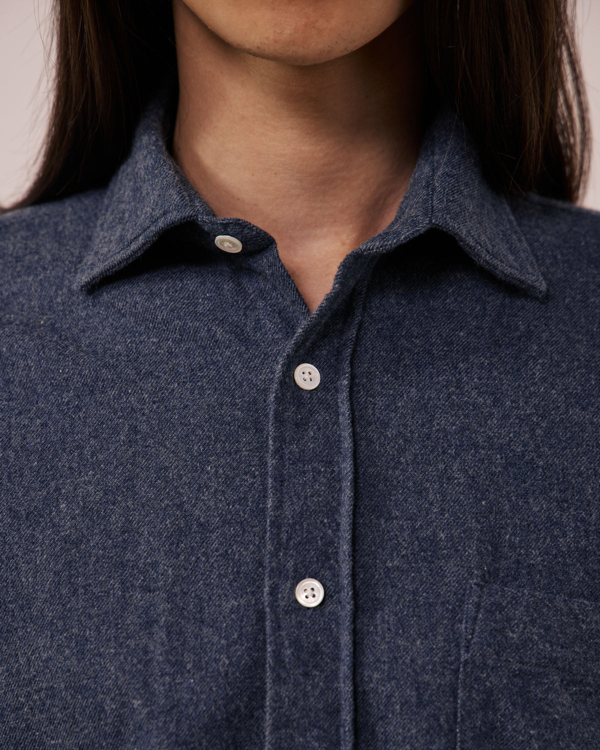 Chemise Homme en Coton Double Face Bleu Marine Paul