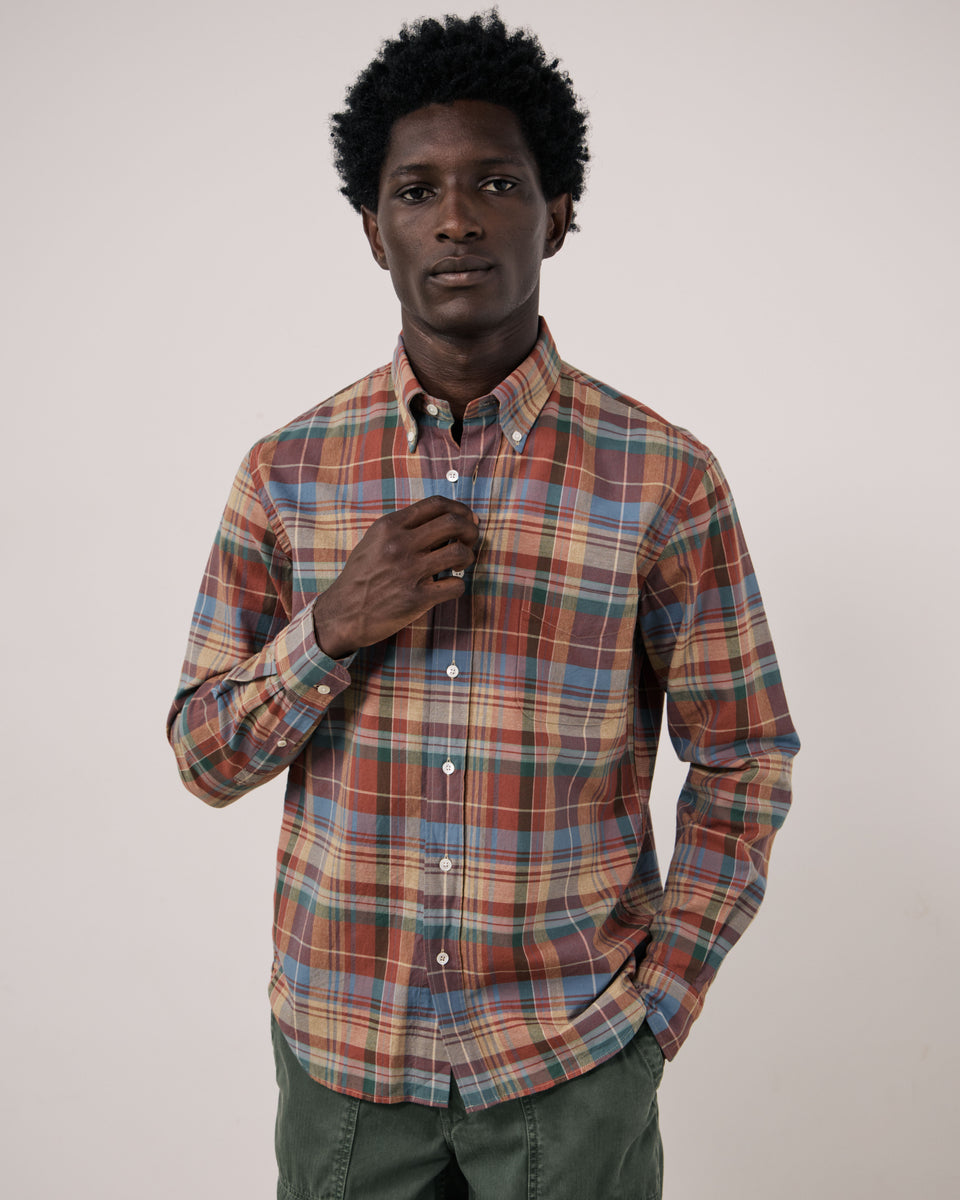 Chemise Homme en Coton à Carreaux Rouge Pitt - Image principale