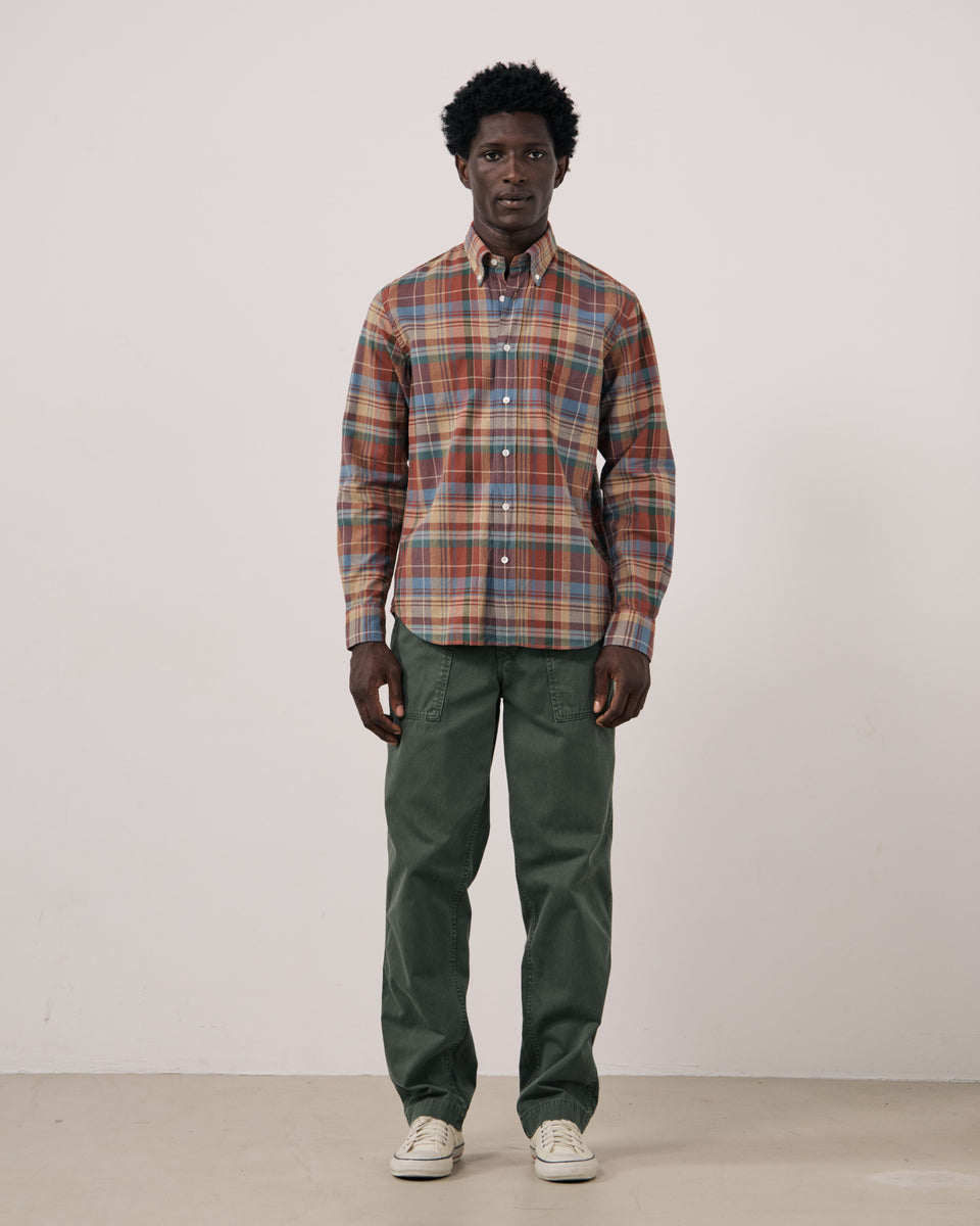 Chemise Homme en Coton à Carreaux Rouge Pitt - Image 2