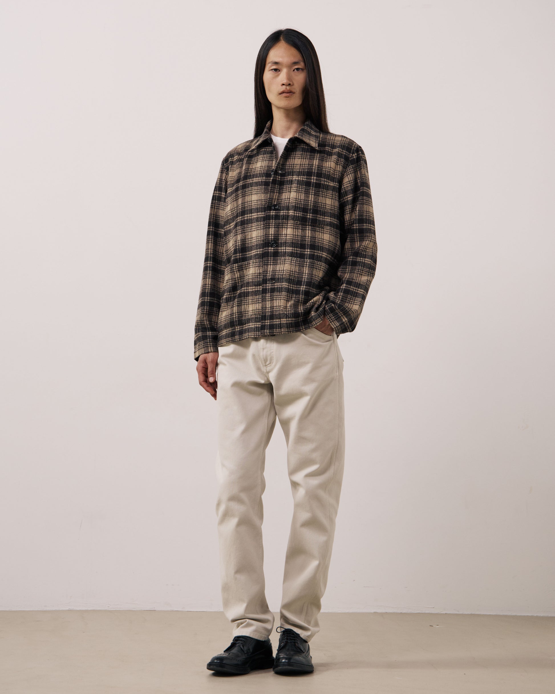 Veste Homme en Laine à Carreaux Marron Perry