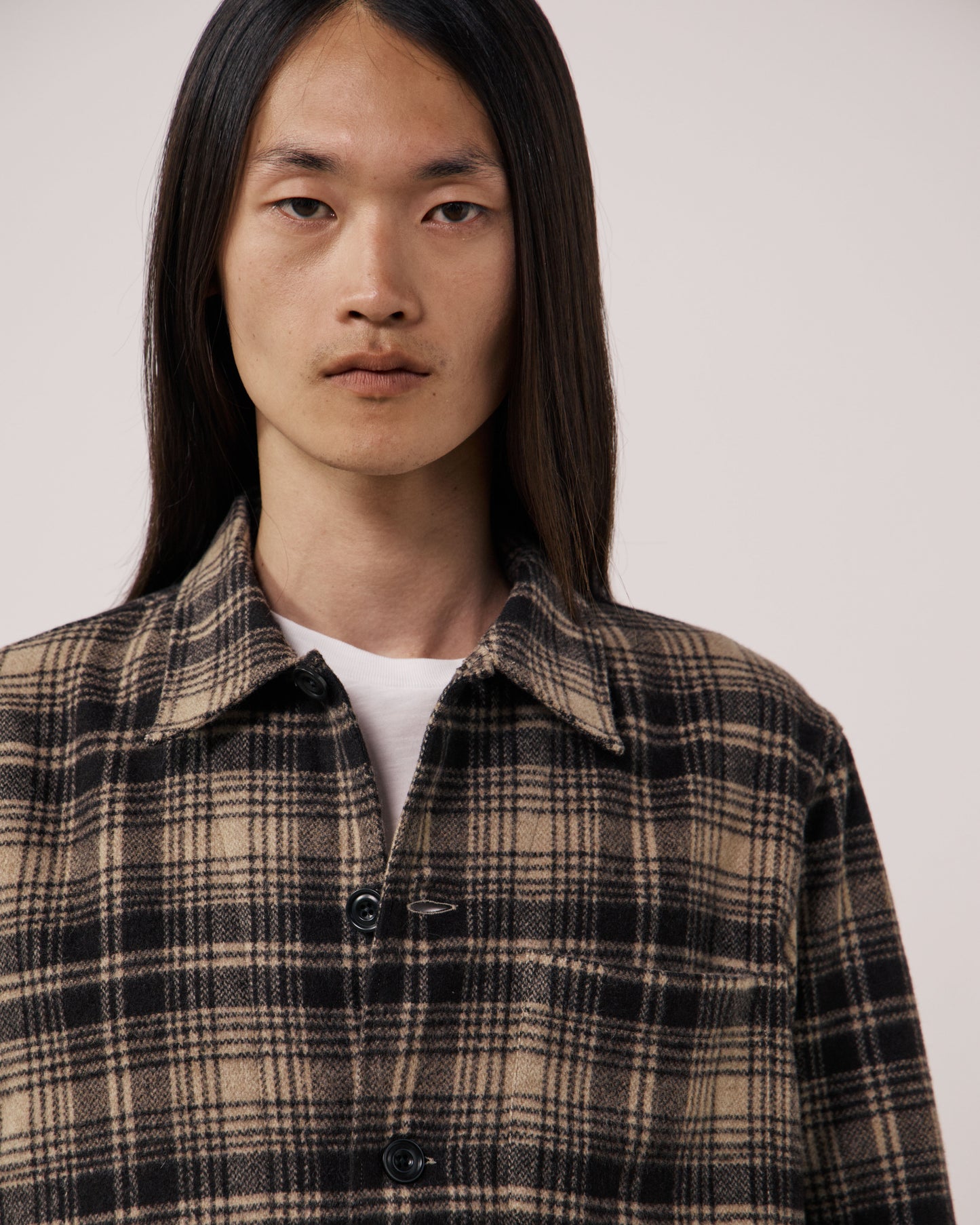 Veste Homme en Laine à Carreaux Marron Perry