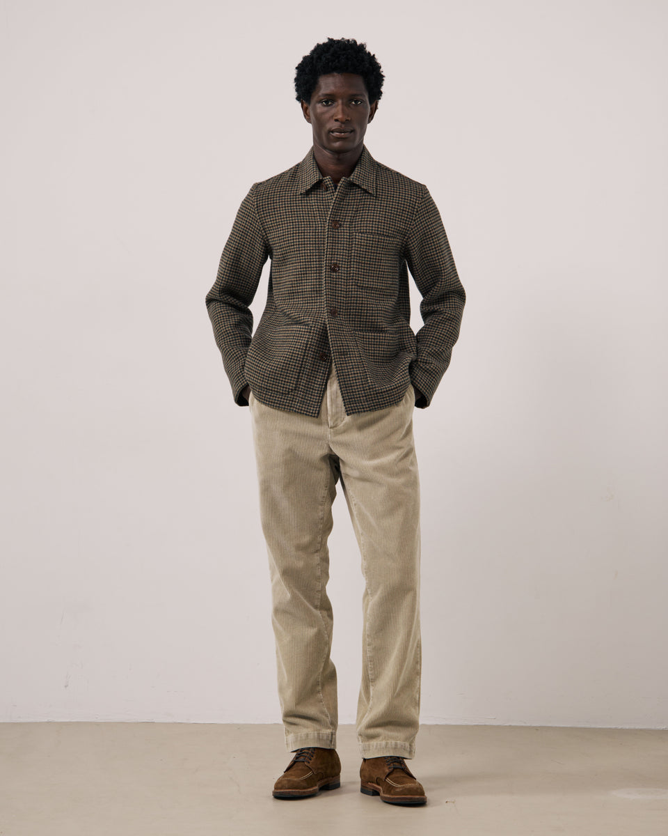 Veste Homme en Laine Double Face à Chevrons Marron Perry - Image 2