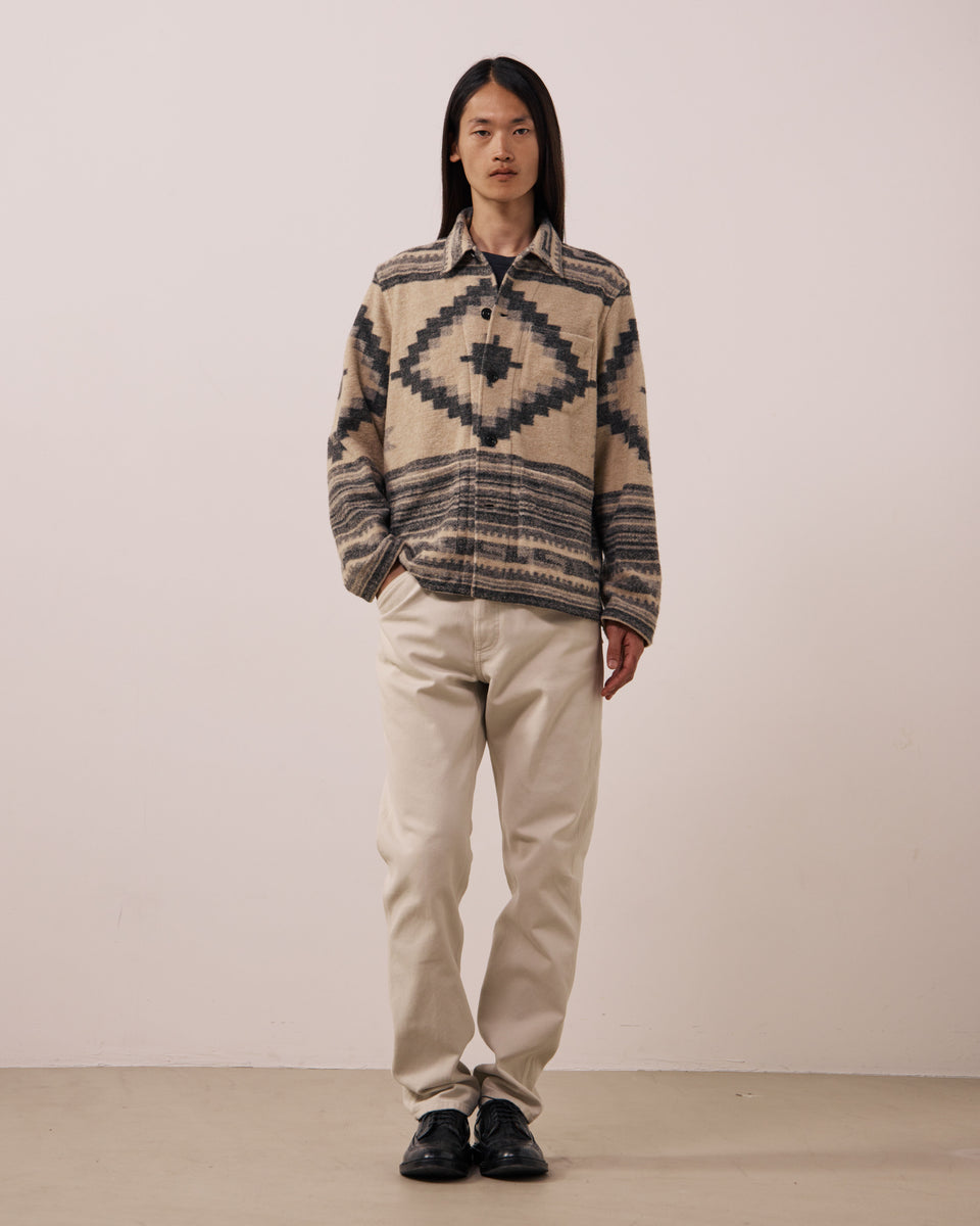 Veste Homme en Laine Vierge Mélangée Ecru Perry - Image principale