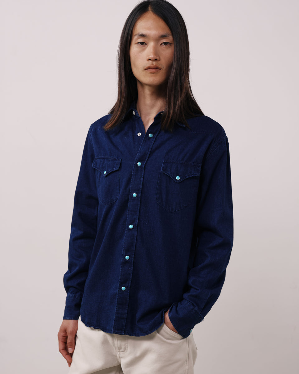 Chemise Homme en Denim Bleu Indigo Pasadena - Image principale