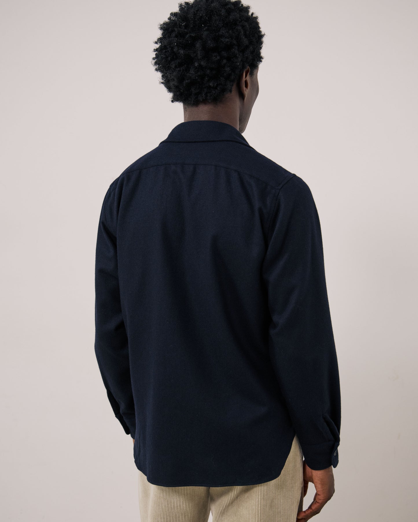 Chemise Homme en Flanelle de laine Bleu Marine Percey