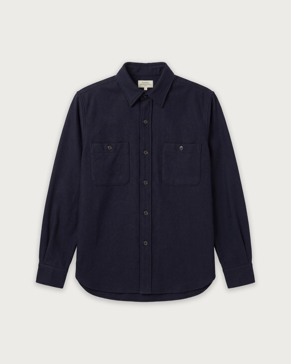 Chemise Homme en Flanelle de laine Bleu Marine Percey