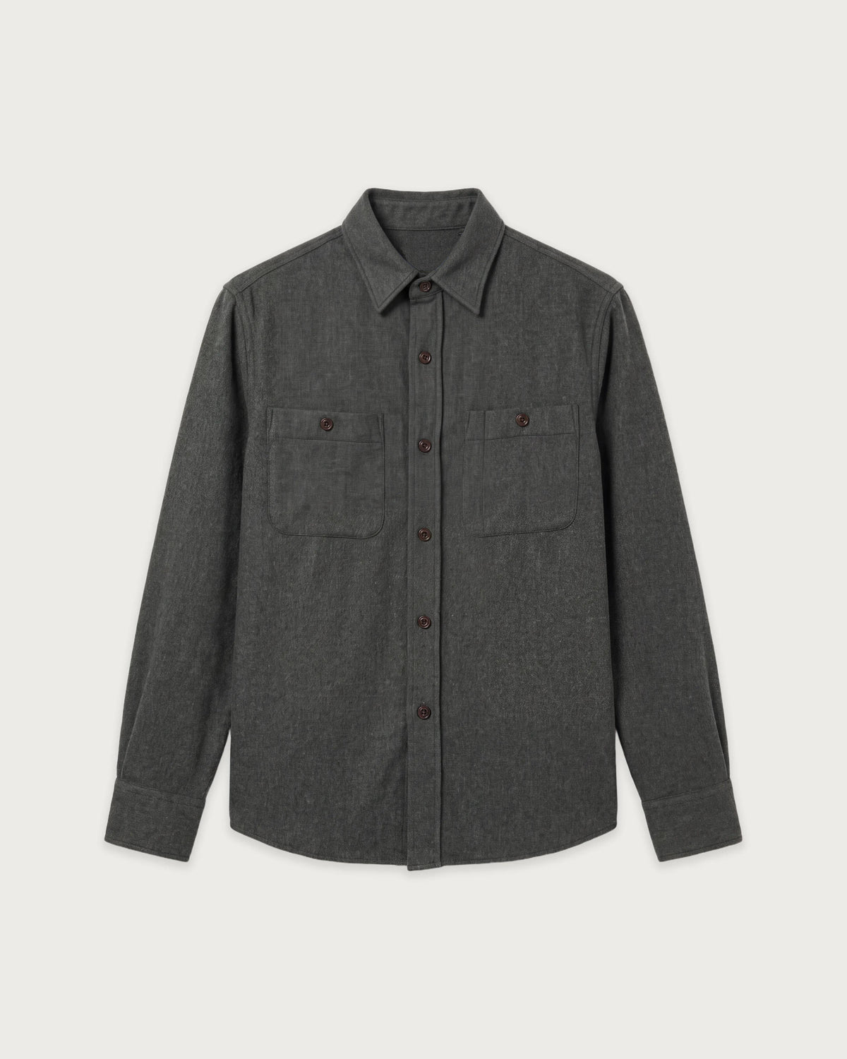 Chemise Homme en Flanelle de laine Vert Militaire Percey