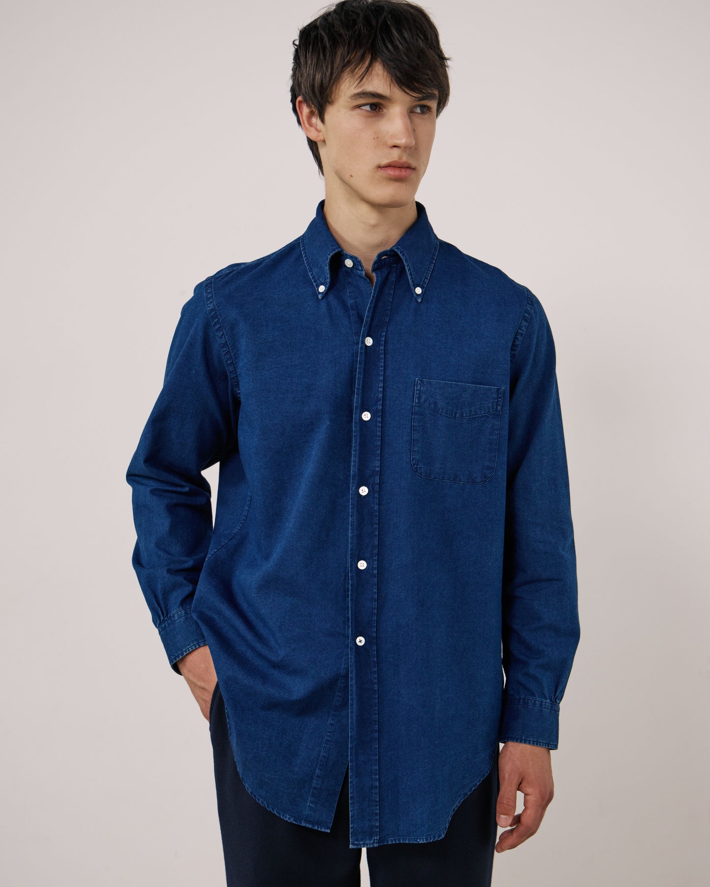 Chemise Homme en Oxford Bleu Indigo Ocbd