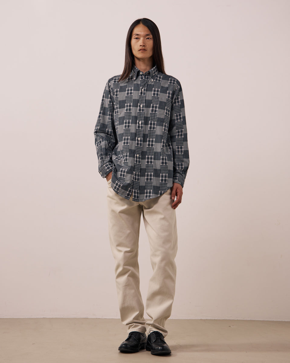 Chemise Homme en Coton Patchwork à Carreaux Carbone OCBD - Image 2