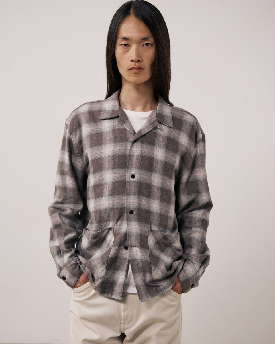 Chemise Homme en Tencel & Coton Brossé à Carreaux Marron Flint - Image principale