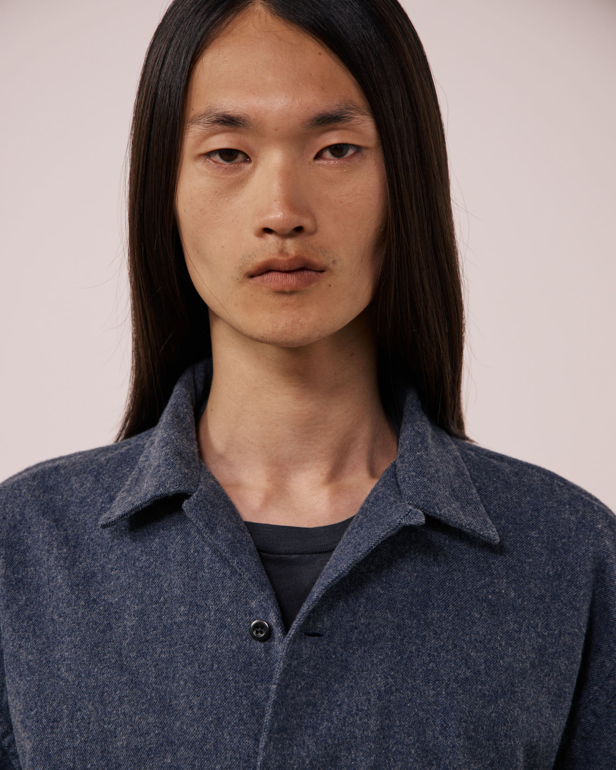 Chemise Homme en Coton Double Face Bleu Marine Flint