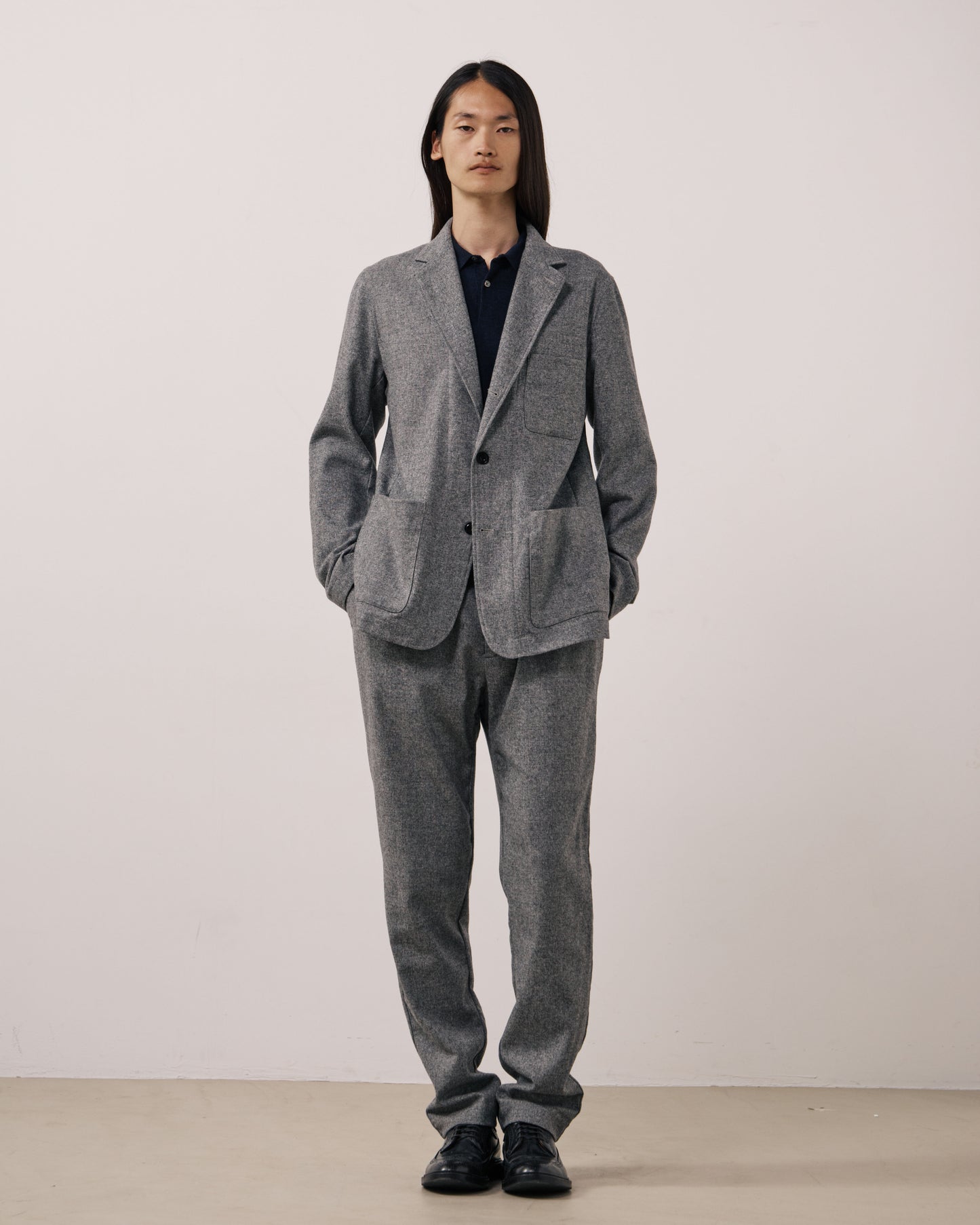 Veste Homme en Flanelle de Laine à Carreaux Gris Jonbee