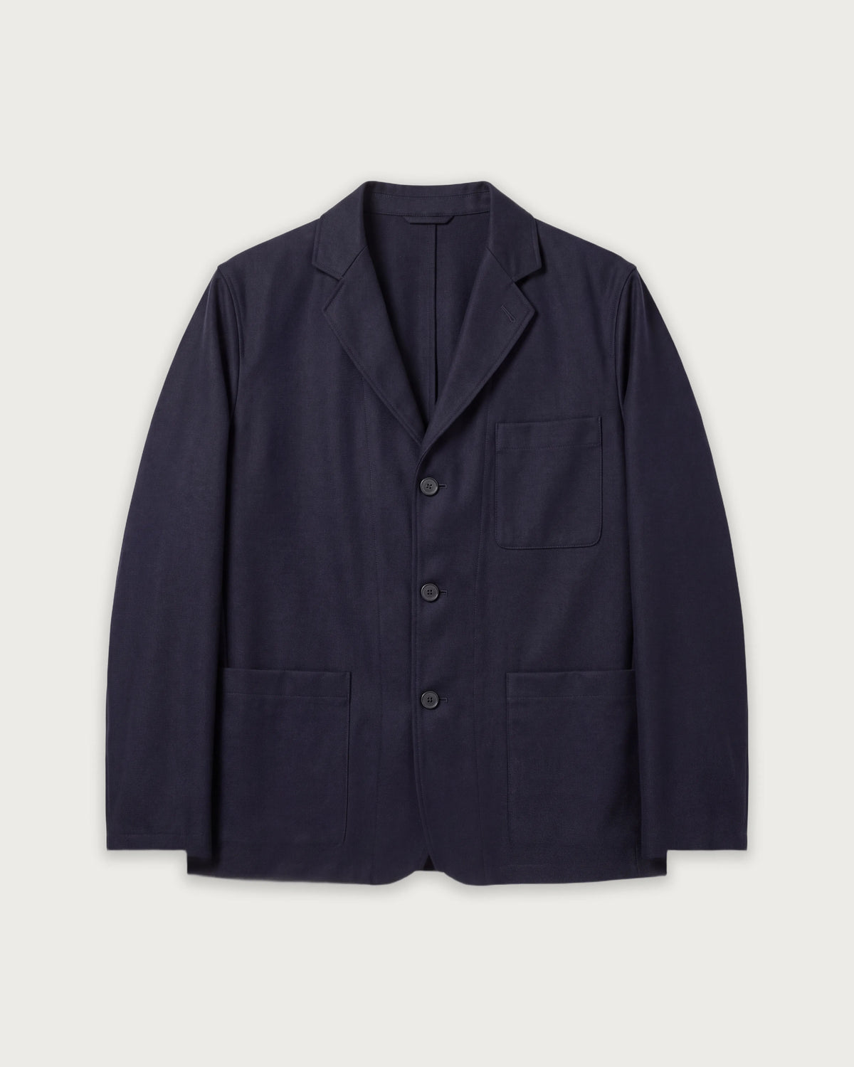 Veste Homme en Flanelle de Laine Vierge Bleu Marine Jonbee