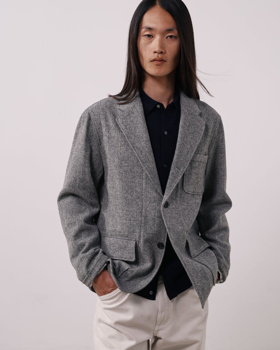 Veste Homme en Laine à Chevrons Gris Joey - Image 3