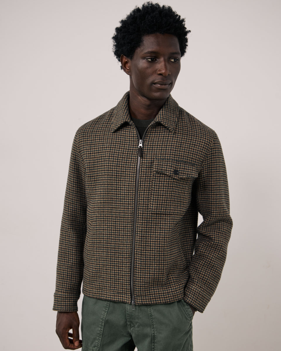 Blouson Homme en Laine Double Face à Chevrons Marron Dandy - Image principale