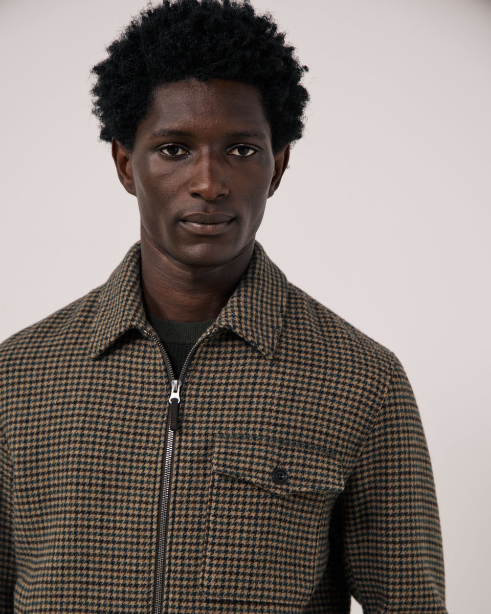 Blouson Homme en Laine Double Face à Chevrons Marron Dandy - Image 3