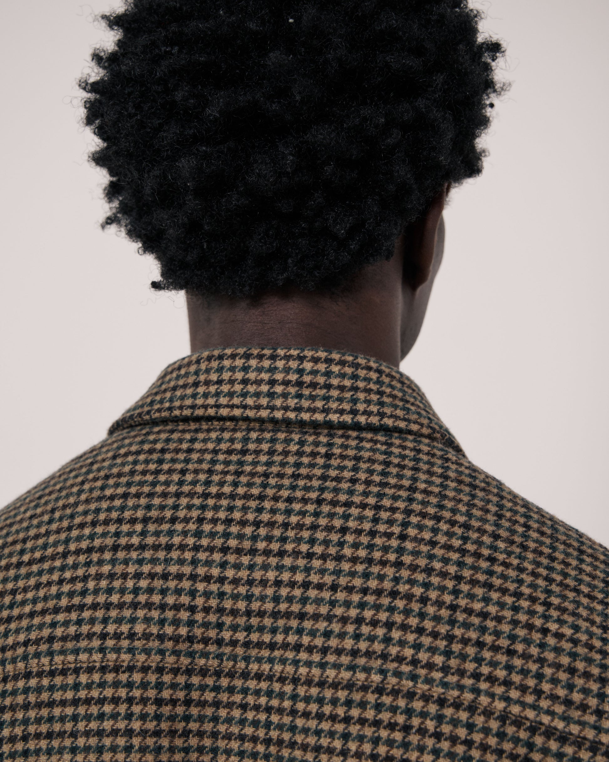Blouson Homme en Laine Double Face à Chevrons Marron Dandy