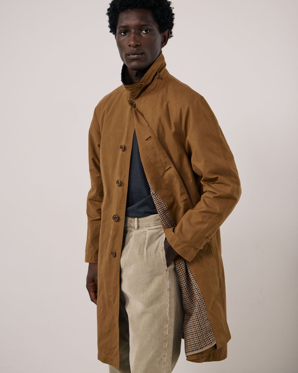 Manteau Homme en Gabardine de Coton Camel Cool - Image 2
