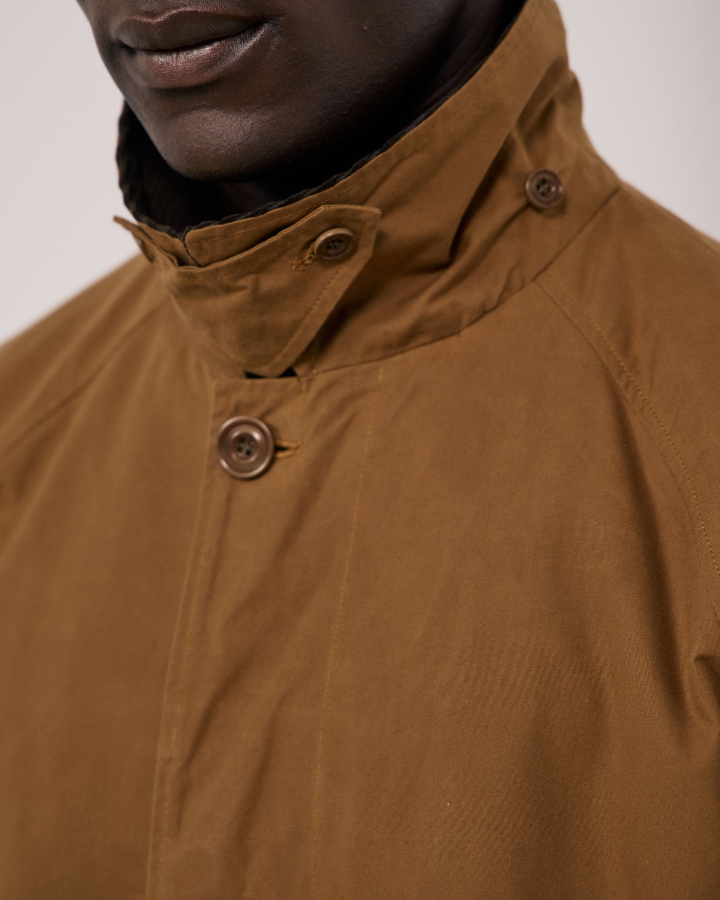 Manteau Homme en Gabardine de Coton Camel Cool