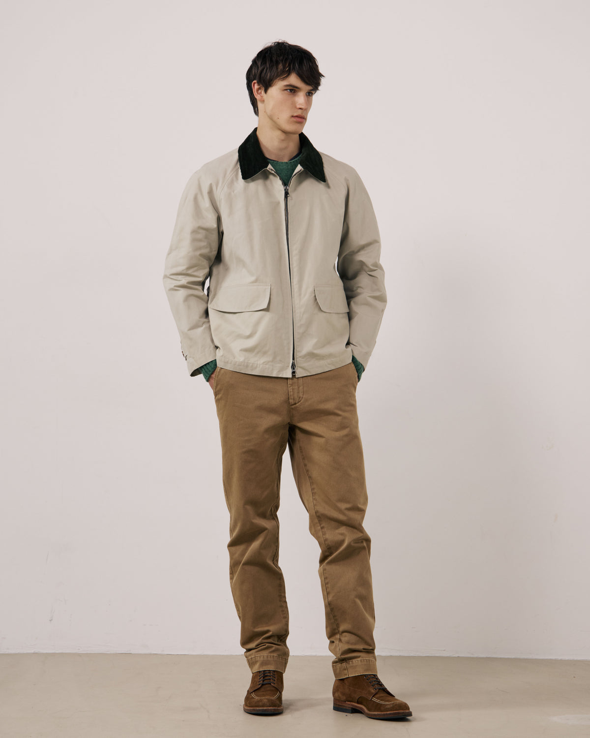 Blouson Homme en Gabardine de Coton Ecru Dancer